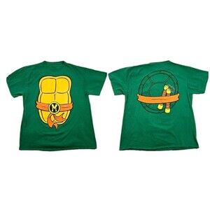 Mens Teenage Mutant Ninja Turtles Michelangelo Short Sleeve T Shirt Green XL